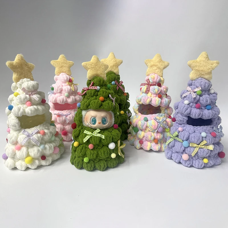 

Лидер продаж, вязаная крючком одежда для рождественской елки ручной работы для 1,0/2,0/3,0 Labubu, наряд, кукла, аксессуары «сделай сам», подарки на Рождество и Хэллоуин для девочек