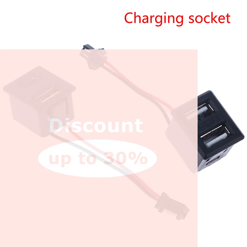 [1Pc Double Layer USB Female Base Type-c Socket Female USB Lamp Charging Socket Power Socket with Cable Connector]