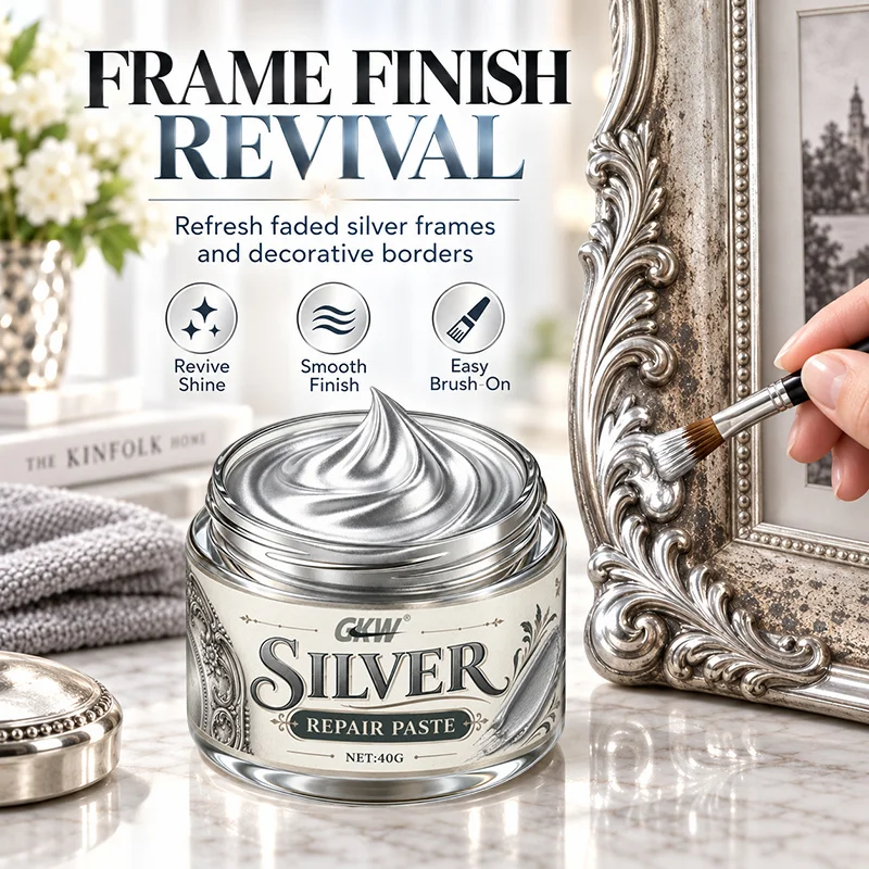 Silver Refinish Paste for Vintage Furniture, Frames & Hardware. Restores Faded Silver. DIY Wood, Metal, Resin & Ceramic