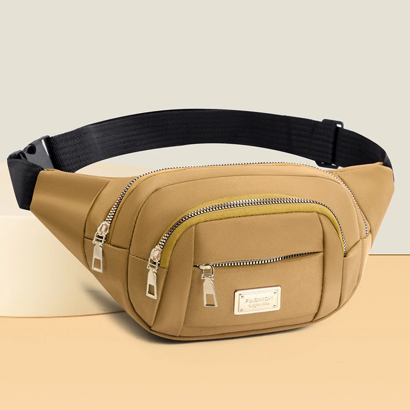 حقيبة خصر نسائية - حزام كتف قابل للتعديل، سحاب إغلاق، حقيبة كروس كاجوال، حقيبة صدر، متعددة الوظائف