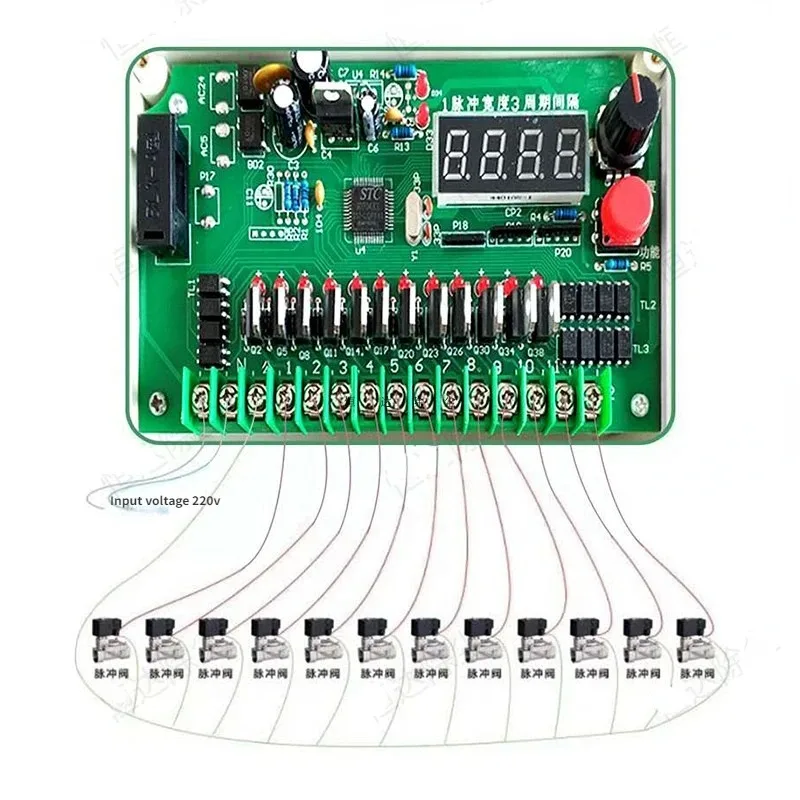 Elettrovalvola Programmable Pulse Dust Collector Injection Online Controller 220v24v Electromagnetic Pulse Valve Controller 1-100 Road Pneumatica — dettaglio 4