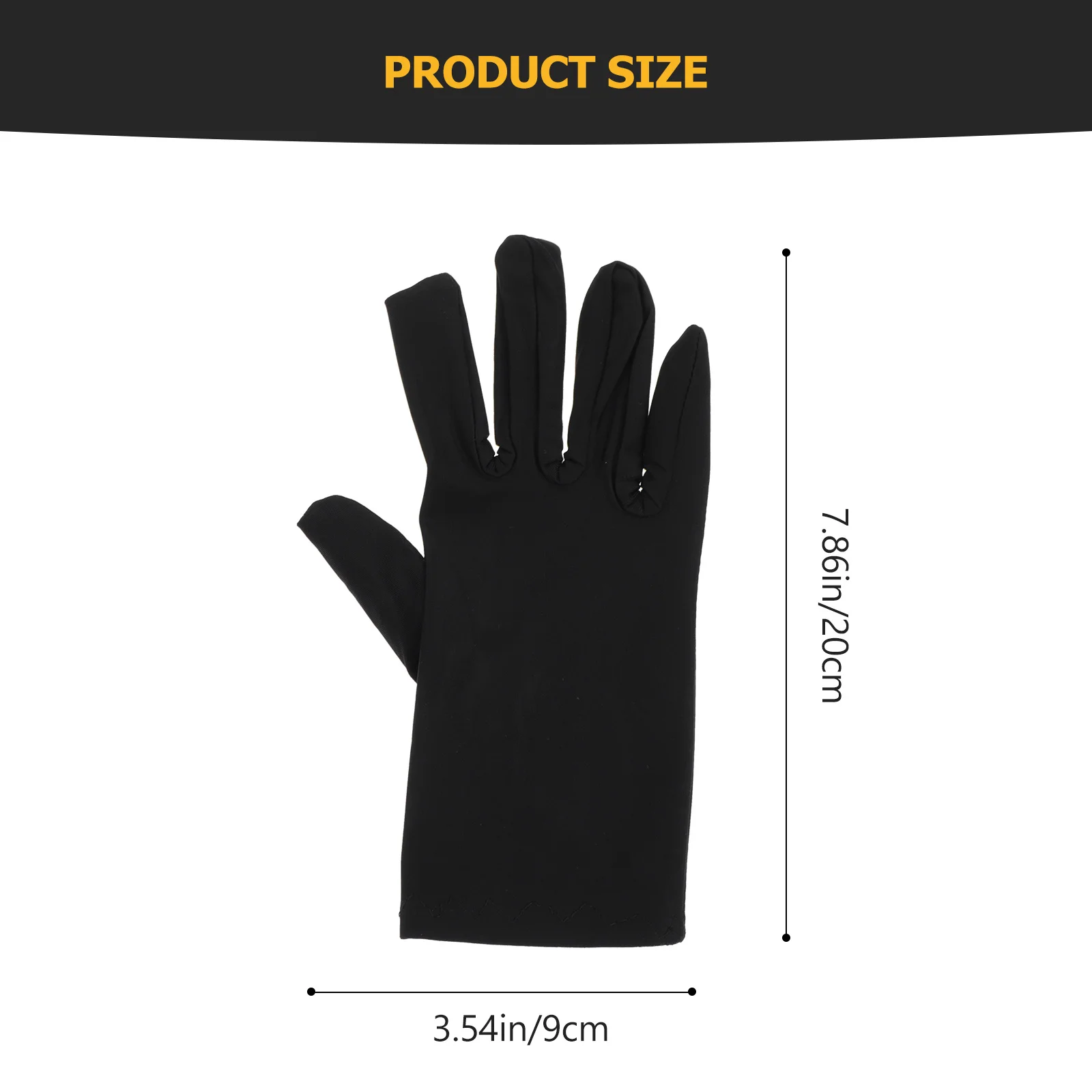 2pcs Black Gloves For Jewelry Stores Practical Etiquette Performance Multifunctional Washable Breathable Durable Lightweight