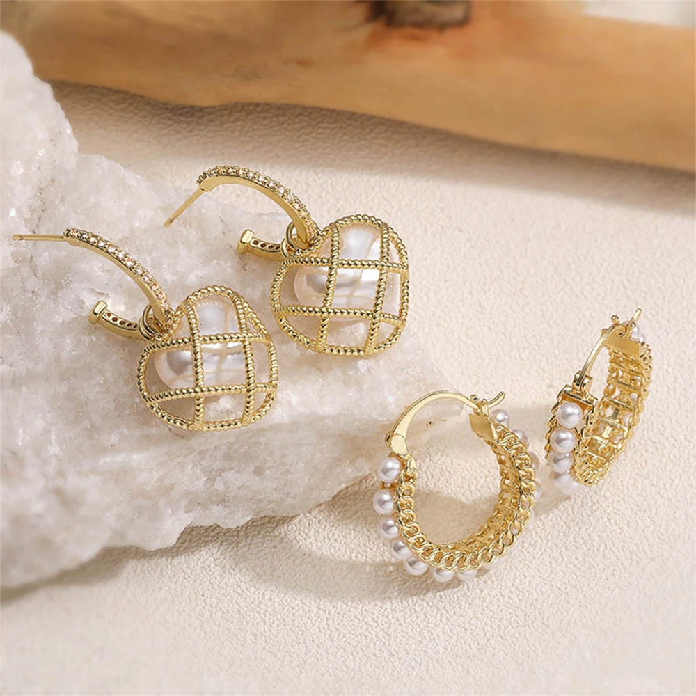 

Женские французские легкие роскошные обручи-обручи в форме дуги с медным жемчугом в японском и корейском стиле