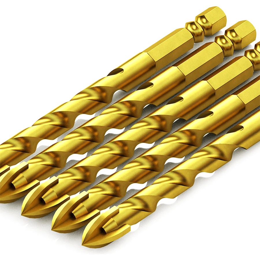 Triangle drill bit 6mm 8mm 10mm 12mm all-ceramic glass concrete cement wall hand electric drill tile punch twist drill turn head