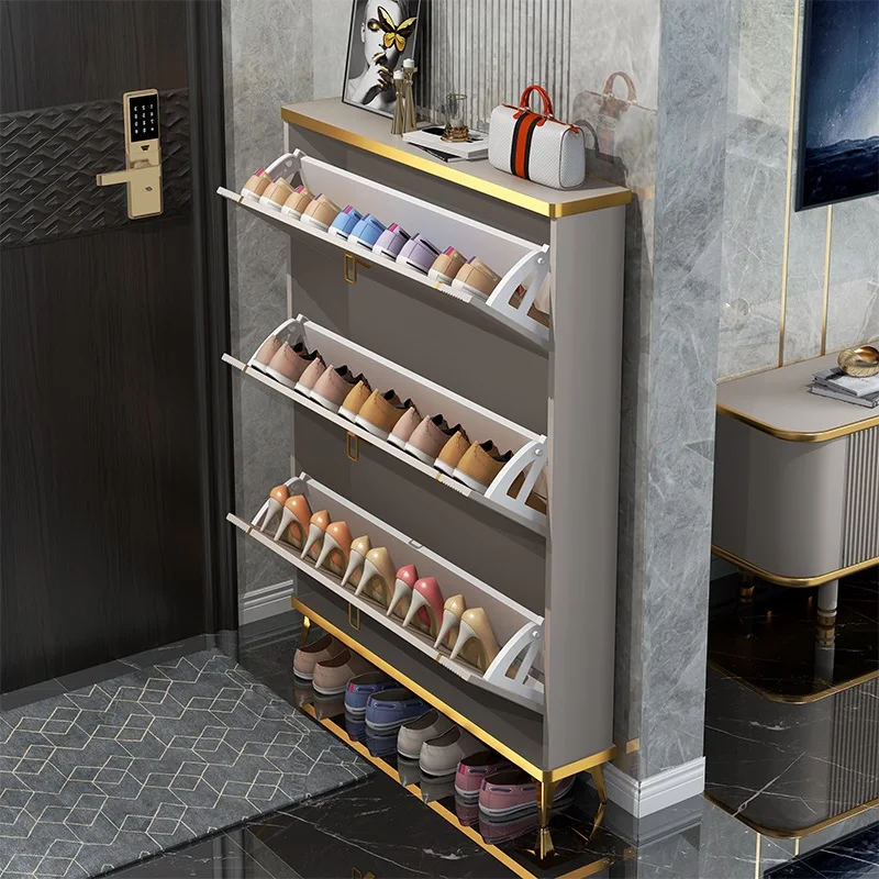 

Furniture for small-sized apartments indoor entry storage cabinet at the door of the home, integrated against the wal