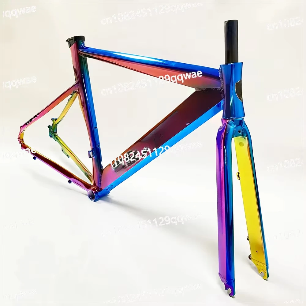 F15 windproof 700C aluminum alloy road frame racing rib internal wiring frame disc brake plate with front fork