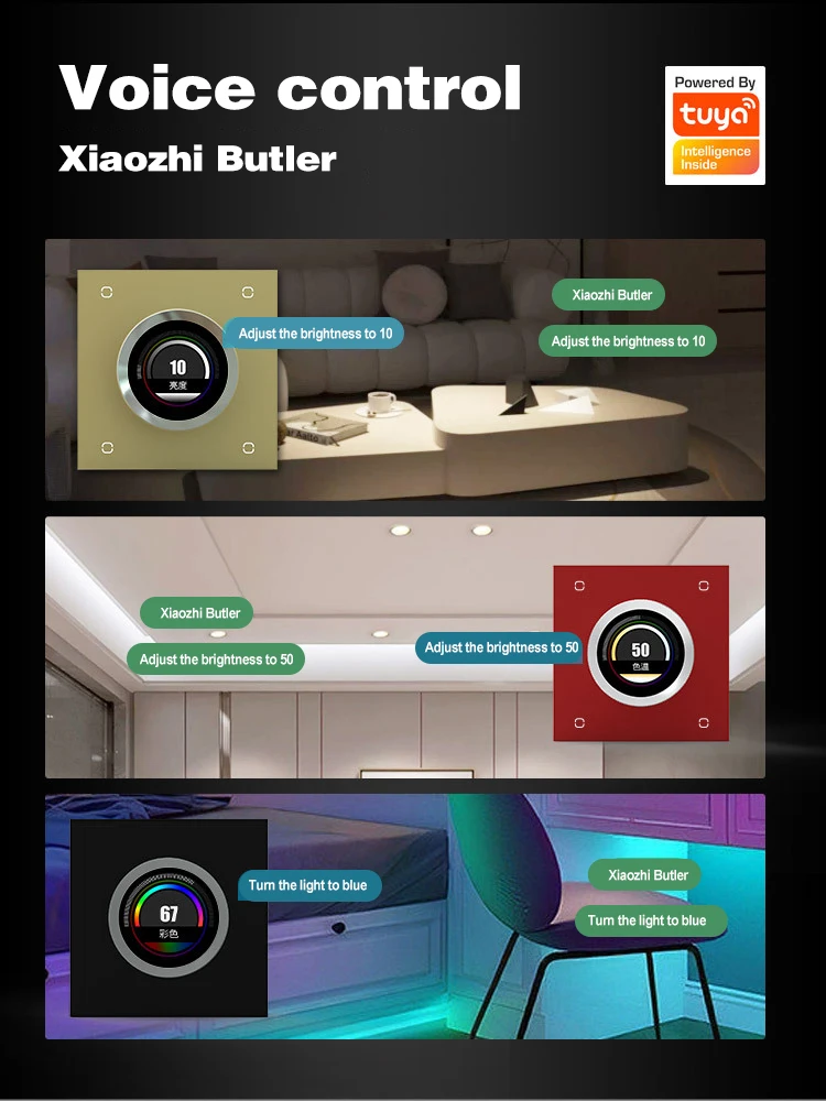 STLF Tuya المنزل الذكي 240 فولت مفاتيح الحائط واي فاي زيجبي يعتم المشهد التبديل 4way 8way Led التحكم مفتاح ذكي