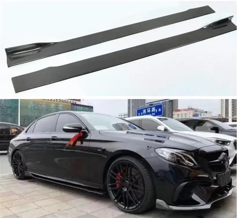 For Mercedes Benz W213 E 200 E260 E300 E320 E43 E63s 2016-2022 Real Carbon Fiber Side Skirts Spoiler Cover Body Kit