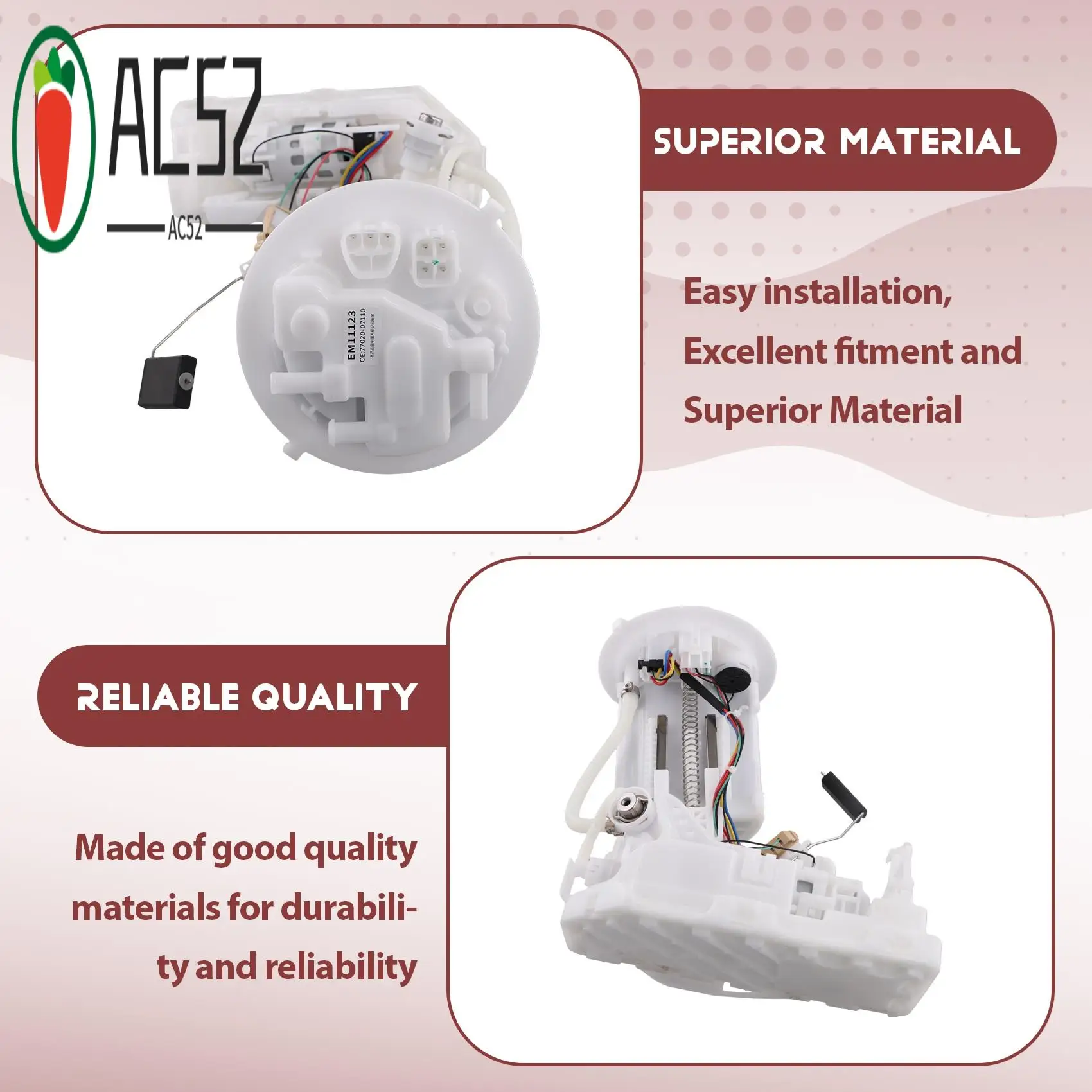 AC52-77020-07110 Car Fuel Pump Assembly For Toyota Avalon 2.0L 2018-7702007110 77020 07110