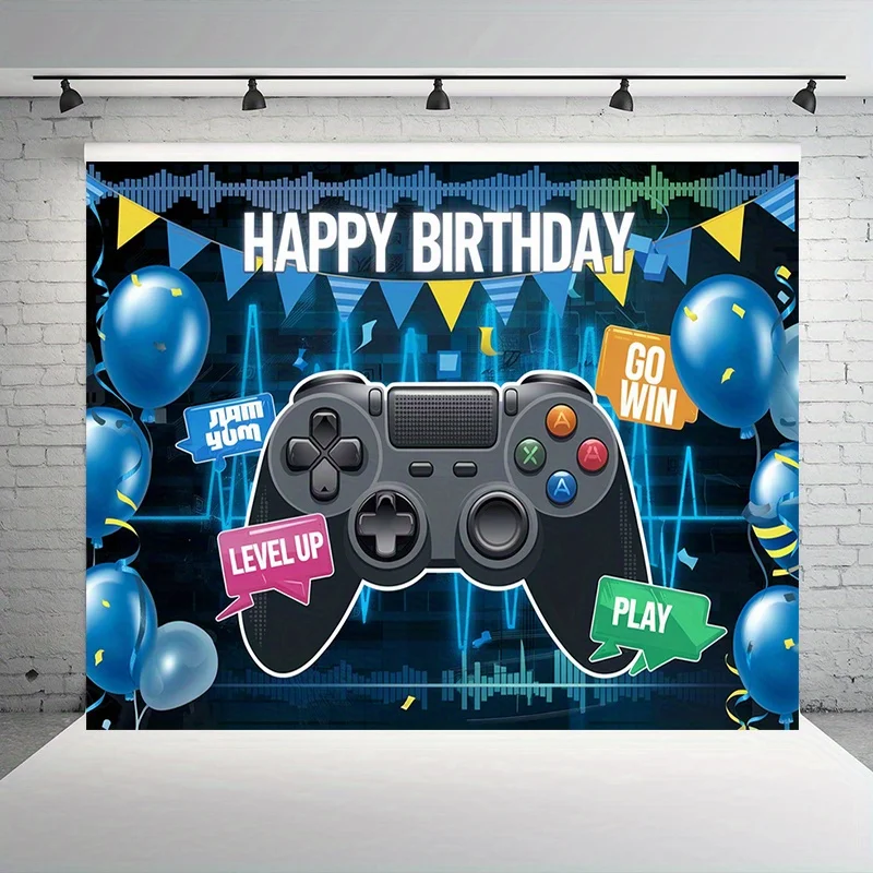 One YSW game controller party banner, suitable for electronic game-themed backgrounds, with upgrade phrases