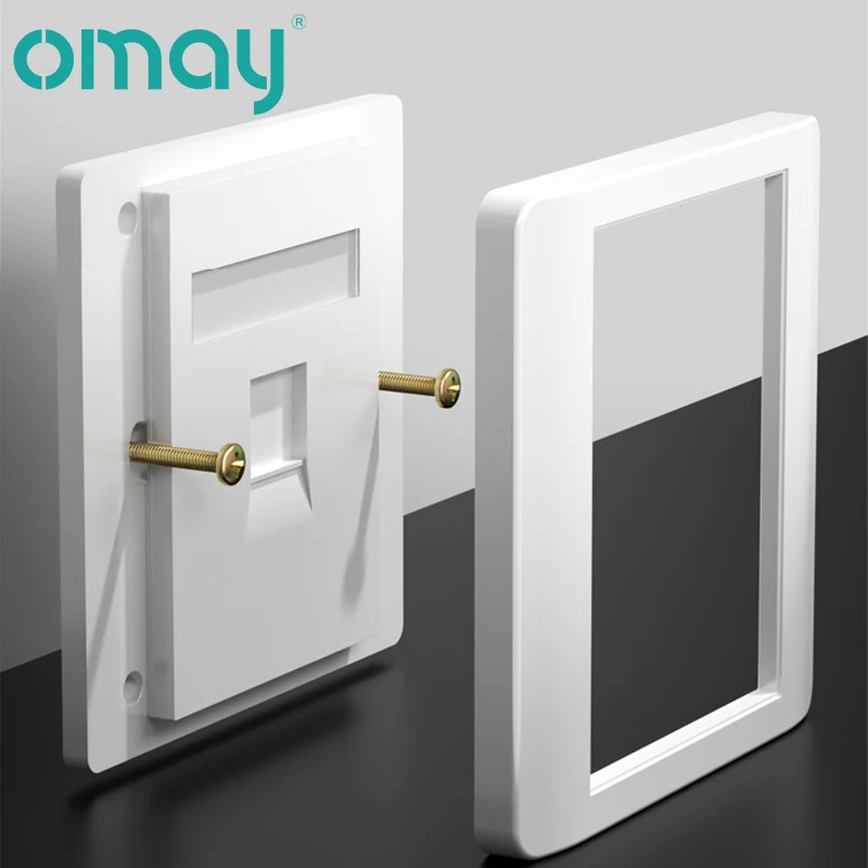 OMAY 86Type Computer Socket Panel Network Module RJ45 Cable CAT5E CAT6/6A/7/8 Interface Outlet Wall Switch Mount Panel Wallplate