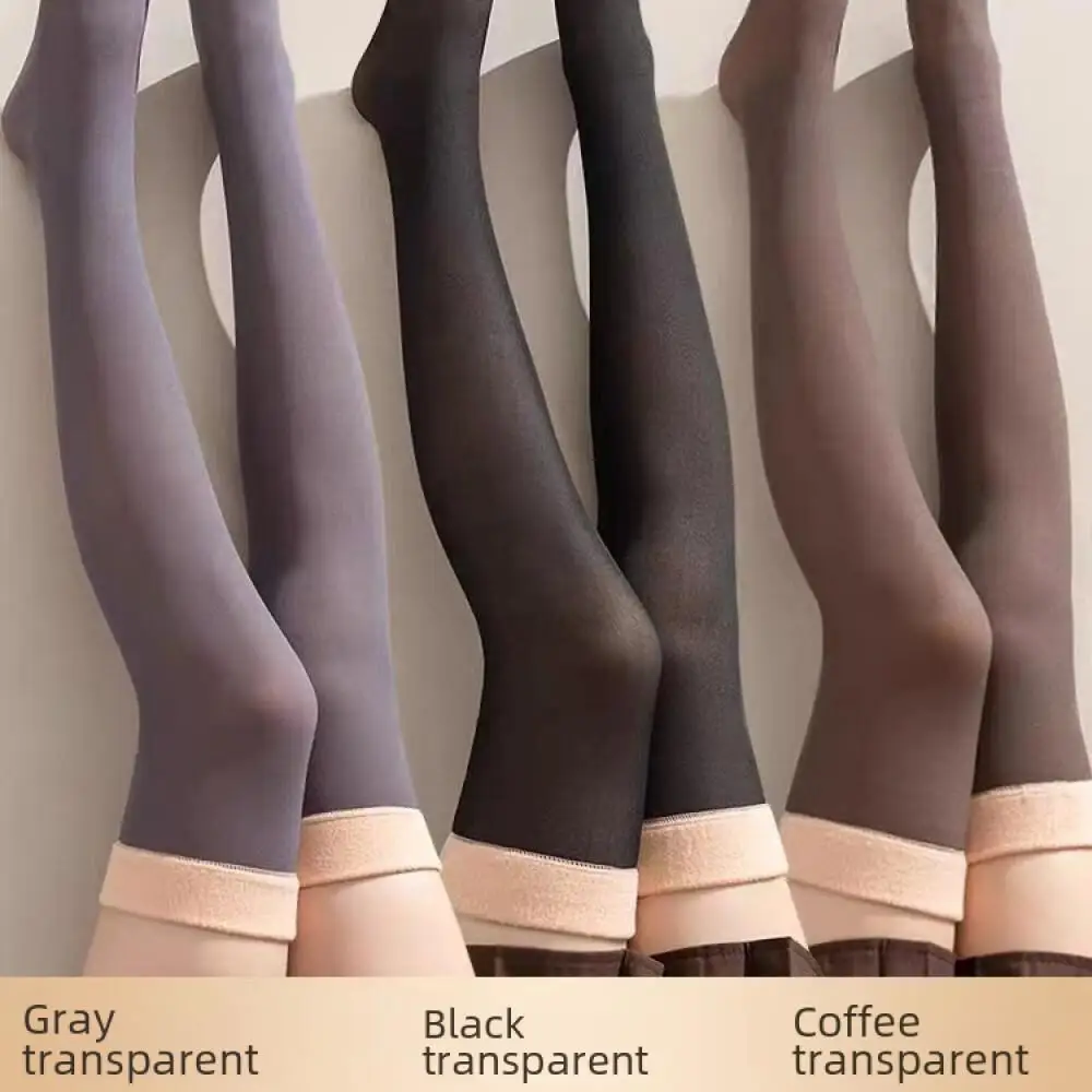 

Осенне-зимние прозрачные носки выше колена из искусственной кожи Черные Серые высокие чулки теплые носки до колена с флисовой подкладкой нижнее белье чулочно-носочные изделия