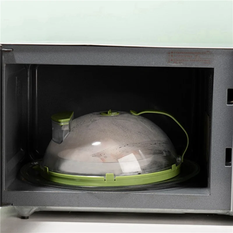 ABSS-2X غطاء الميكروويف للأغذية غطاء رش الميكروويف الشفاف مع مقبض وصندوق الماء غطاء تسخين سبلاش الميكروويف #3