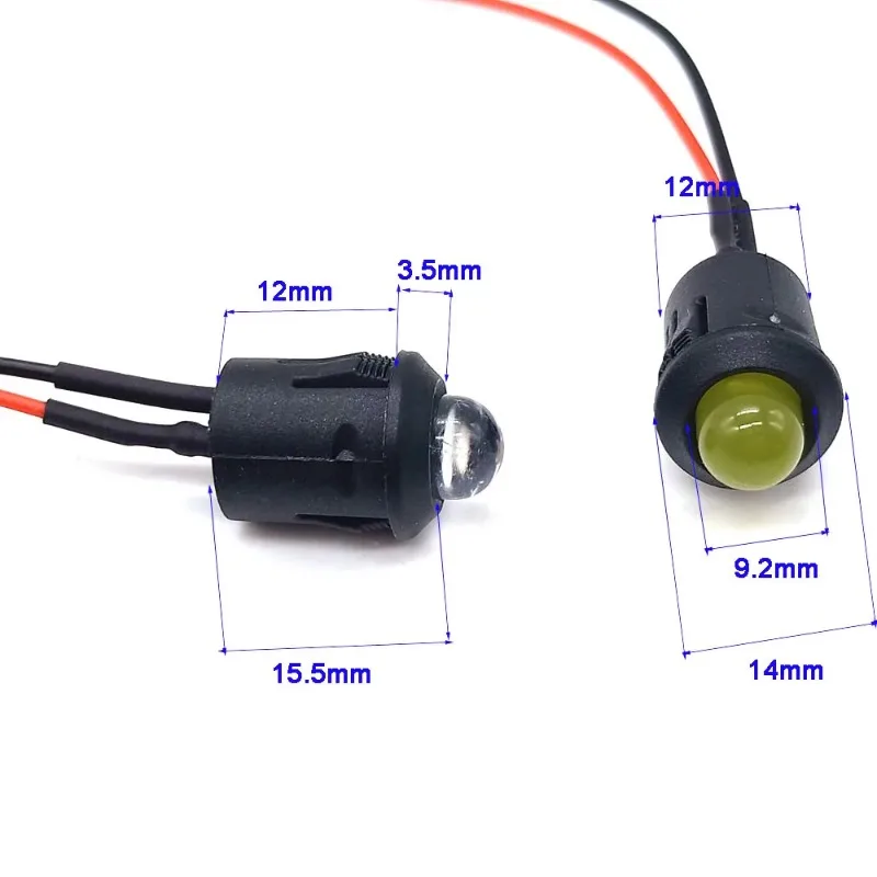 220 V, 110 V, 48 V, 36 V, 24 V, 12 V, 9 V, 6V5V, 3 V 8mm Pre-Wired LED's met Houders Emitting Diodes Lamp Verlichting voor DIY Hobbyisten