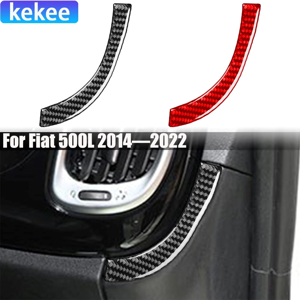 

Carbon Fiber Car Accessories Glove Storage Decorative Strip Modified Interior Trim Soft Cover Sticker For Fiat 500L 2014-2022