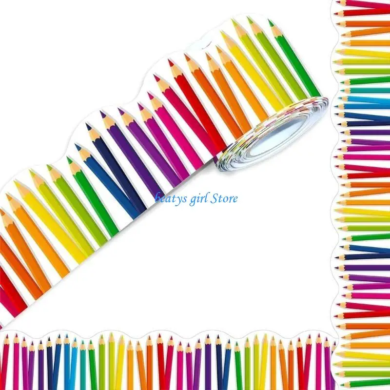 

C7AB Colorful Dot Trim Border Bulletin Board Border Trim Adhesive Border Classroom Decors Border Trim Sticker
