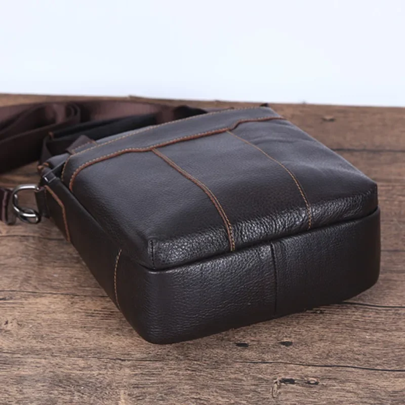 Dermis Male Cowhide Shoulder Bag Large Capacity Business Brief Case Handbag Crossbody Bag