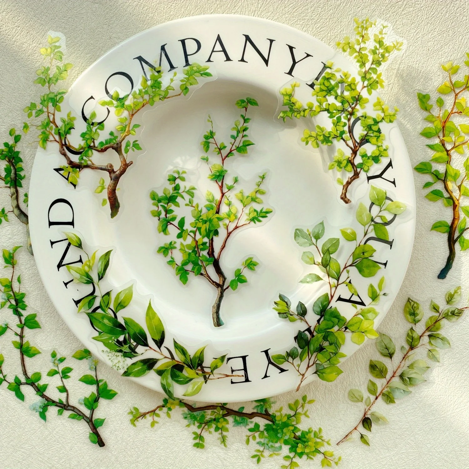 Journamm 20pcs Branches DIY Journal Material PET Stickers Scrapbooking Arts and Crafts Projects Decor Photo Album Collage