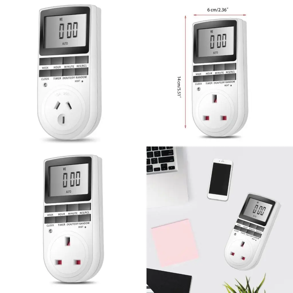 Electronic Digital Timer Switch 24 Hour Cyclic UK US Plug Kitchen Timer high quality