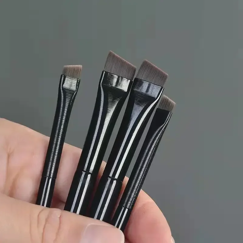 Novo 2 peças/set sobrancelha contorno escova sobrancelha eyeliner escova portátil pequeno ângulo escova de sobrancelha feminino ferramenta de