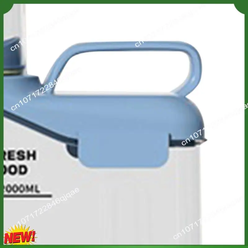 

A48I Blue Transparent Kitchen Grain Storage Container With Handle, 2300Ml, Moisture-Proof And Insect-Resistant