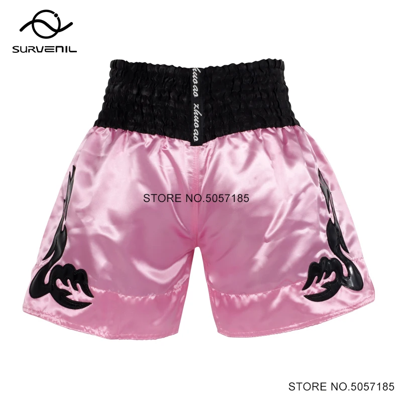 Short Muay Thai Man Boxing Shorts Women Kids Boy Girl Satin Polyester Gym MMA Cage Fighting Grappling Kickboxing Training Pants