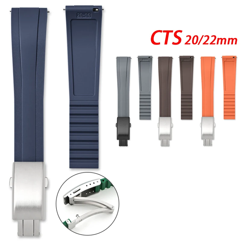 CTS Liquid Silicone Strap Universal Waterproof for 20mm 22mm Cut To Size Quick Release Sport Watch Band Bracelet for Omega Seiko