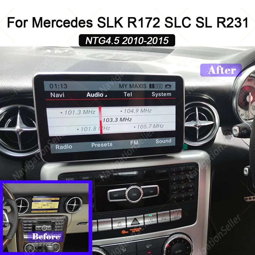 

VIGOHI Car Multimedia Wireless Android Auto CarPlay Screen For Mercedes Benz SLK SL R172 R231 SLC Video Player GPS Navigation BT