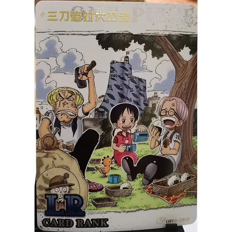 Anime ONE PIECE Kawaii LR Flash Card Luffy Zoro Perona Sanji Nami Toys for boys Collection Cards Christmas Birthday Present