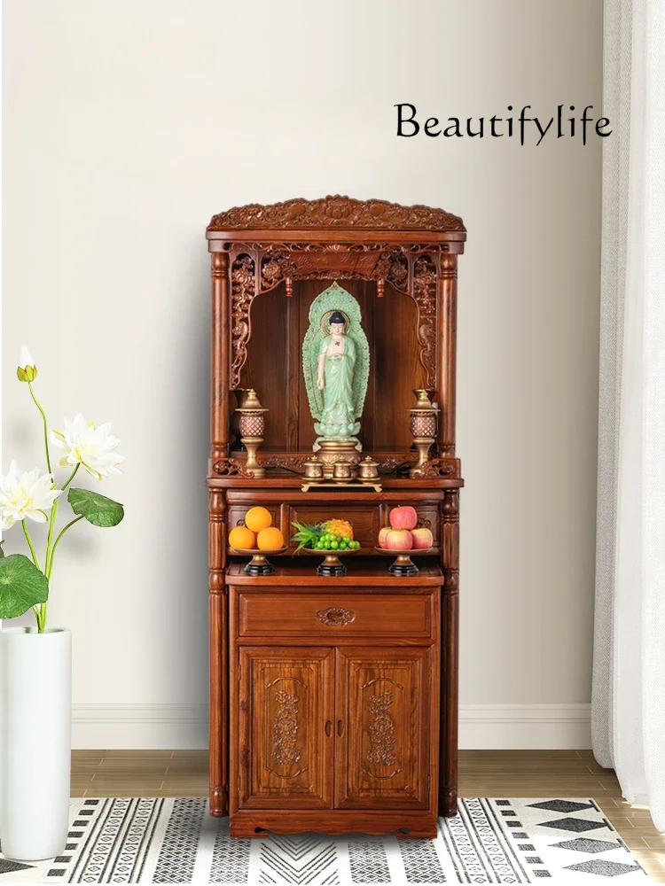 Shrine God of Wealth Cabinet Home Buddha Cabinet Altar Buddha Shrine Buddhist Hall Guanyin Table Fairy Altar Cabinet