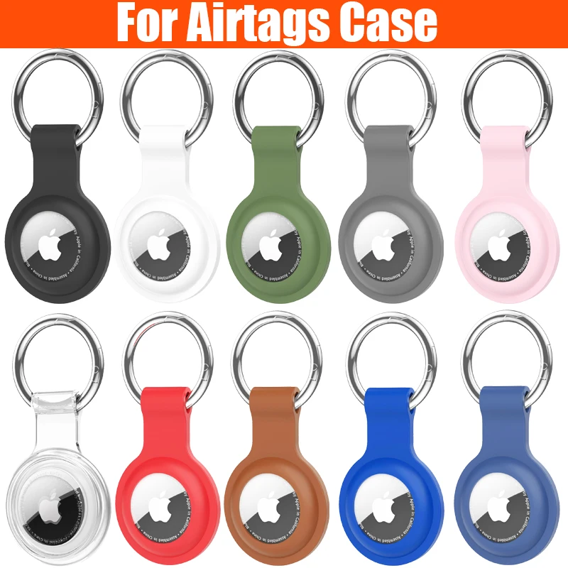 Keychain For Apple AirTag Silicone Protective Case Cover Key Chain Anti-Loss Ring AirTags Accessories for AirTag Pendant