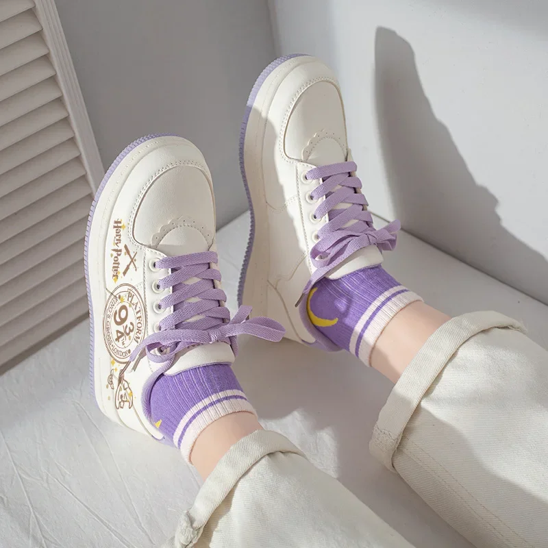 2024 New Spring/Summer Harri Collaboration Sneakers Potter Doodle Girl Breathable Shoes Student Versatile Hermione White Shoes