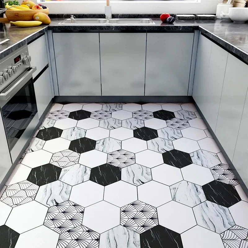 Honeycomb Geometry Floor Mat Non Slip Foldable Washable Area Rug for Entryway Hallway Living Room Kitchen Entrance Doormat