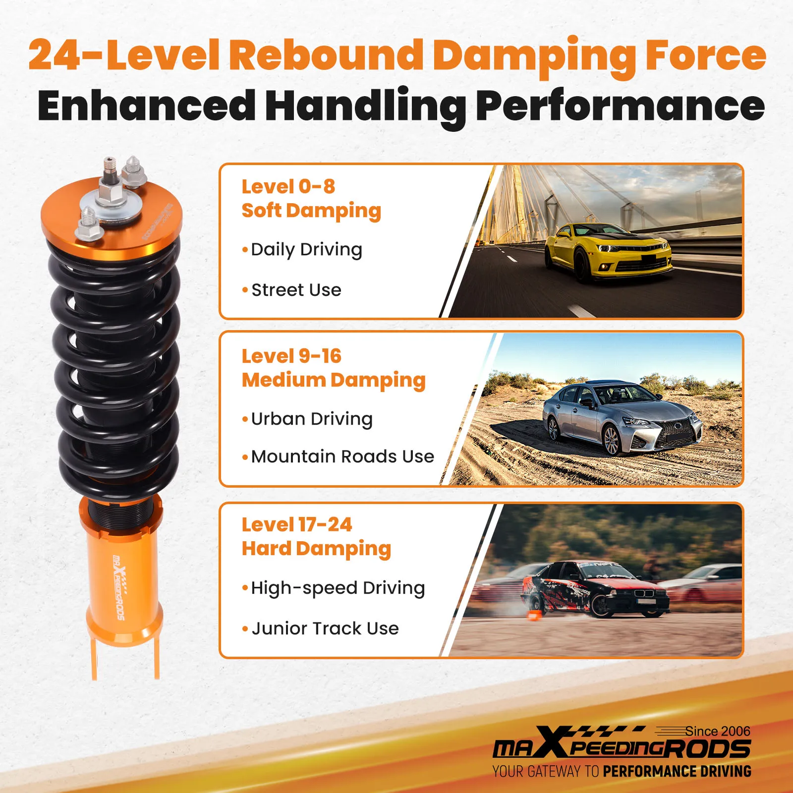 

Maxpeedingrods Coilovers 24 Way Damper Suspension for Honda S2000 AP1 AP2 00-09