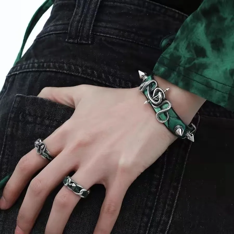 

Snake Ring in the Year of Zodiac Leather New Year Niche Design No Fading Index Finger Opening Couple