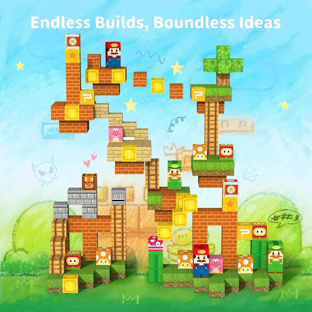 STEMモンテッソーリ磁気ビルディングセット - 154ピース 教育的感覚玩具 3歳から10歳向け