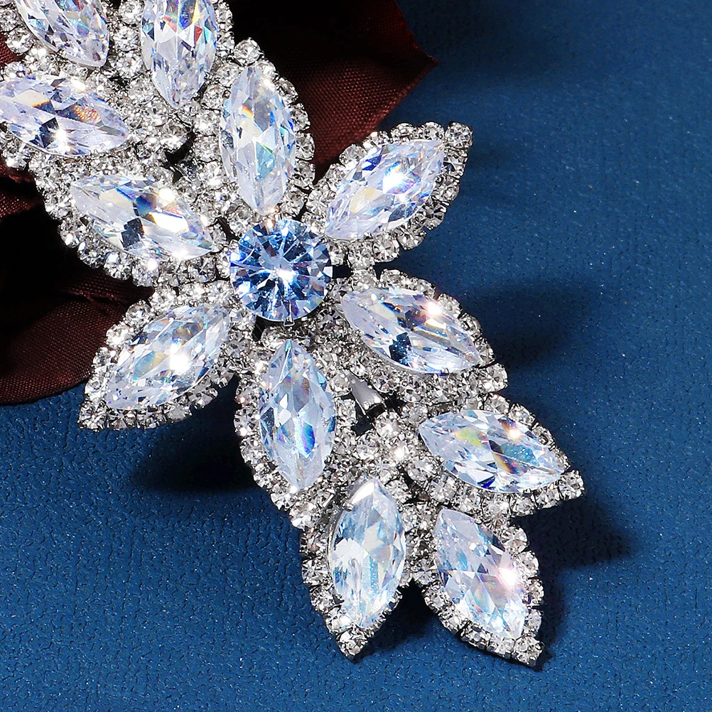 

Rhinestone Hair Clip Zinc Alloy Water Drill Elegant Bridesmaid Wedding Accessories Women Hairpin Barrette Styling Tool