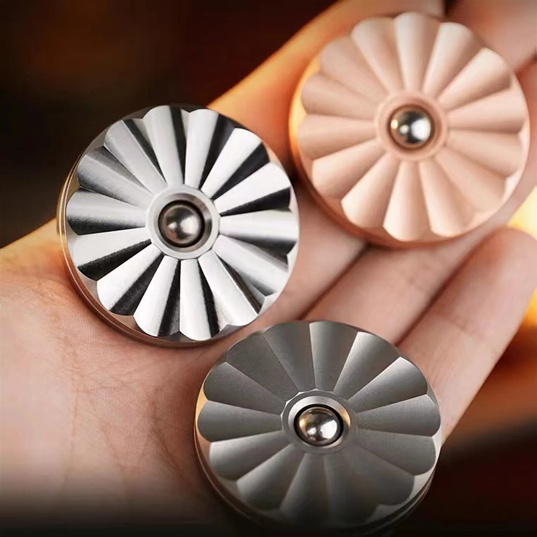 WANWU EDC Stainless Steel Fidget Slider Haptic Coin Fidget Toys Decompression Artifact Finger Spinner Toys Black Technology Gift