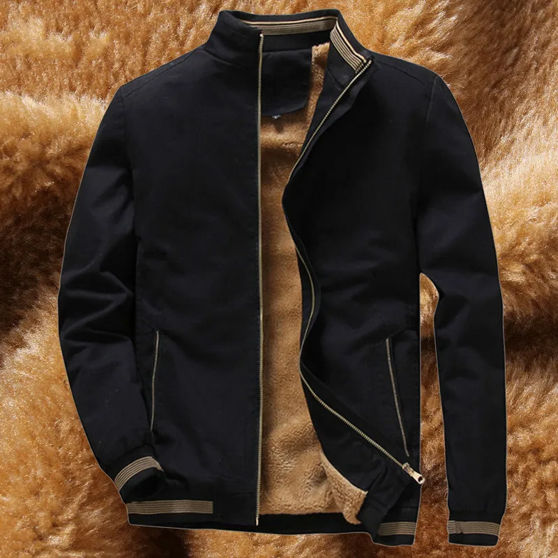 

Men Winter Jacket Men Warm Fleece Lining Coat Mens Cotton Jackets And Coats Male Windbreaker Black Casual Wool Jacket Plus 5XL