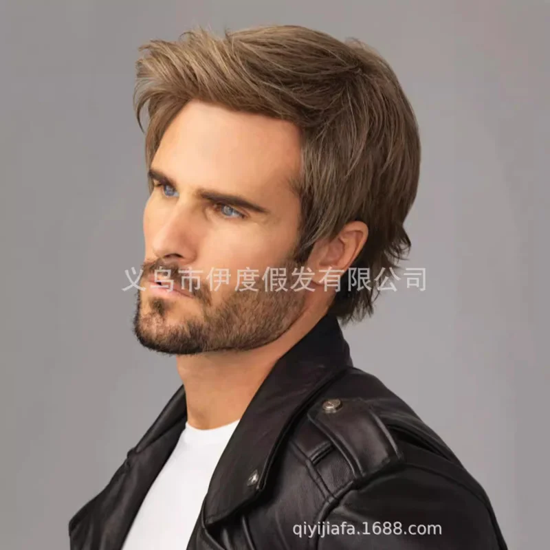 New product on the platform: Men's fluffy short hair , stylish European and American style wig