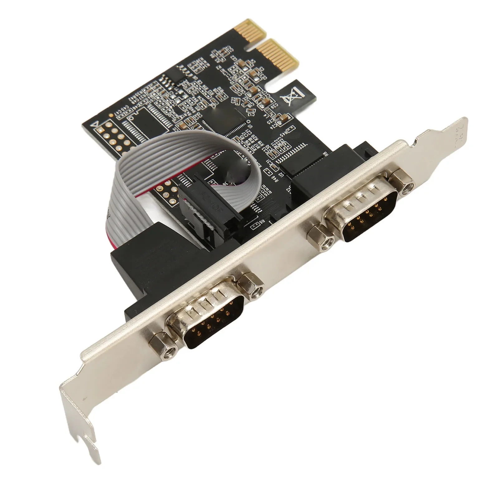 2 Port PCI Express RS232 DB9 Serial Port Card PCIe Serial Expansion Card PCIe Serial Host Controller Card for Windows for Linux