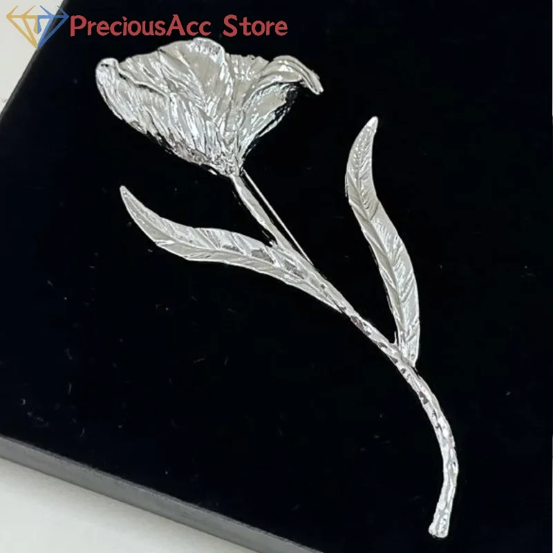 خمر فريد كبير ورقة معدنية زهرة بروش للنساء الفتيات مبالغ فيها بدلة على الموضة الصدار دبابيس تظهر مجوهرات الحفلات هدية