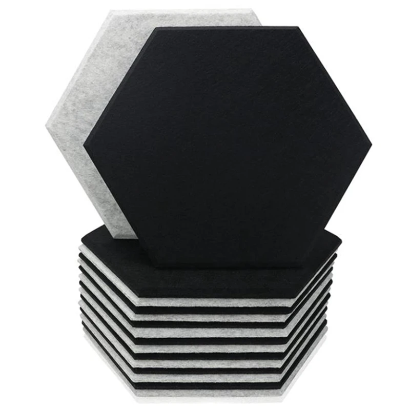 16 Pack Acoustic Foam Panels Beveled Edge Sound Proof Panels For Walls High Density Hexagon Acoustic Panels For Studio