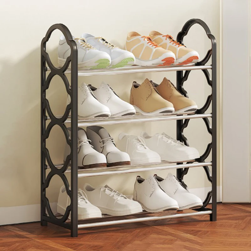 

1PCS Multi-Layer Shoe Shelf 4 Layers Simple Dust-proof Storage Shoe Cabinet Multi-layer Assembly Door Dormitory Organizer Rack
