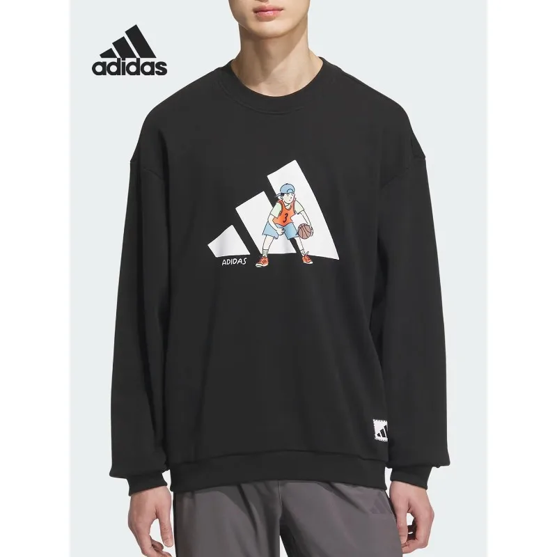 adidas Minimal Retro Trefoil Crew Sweatshirt Simple Vintage Tone Clean Commute Layer TopKC5324 1PCS