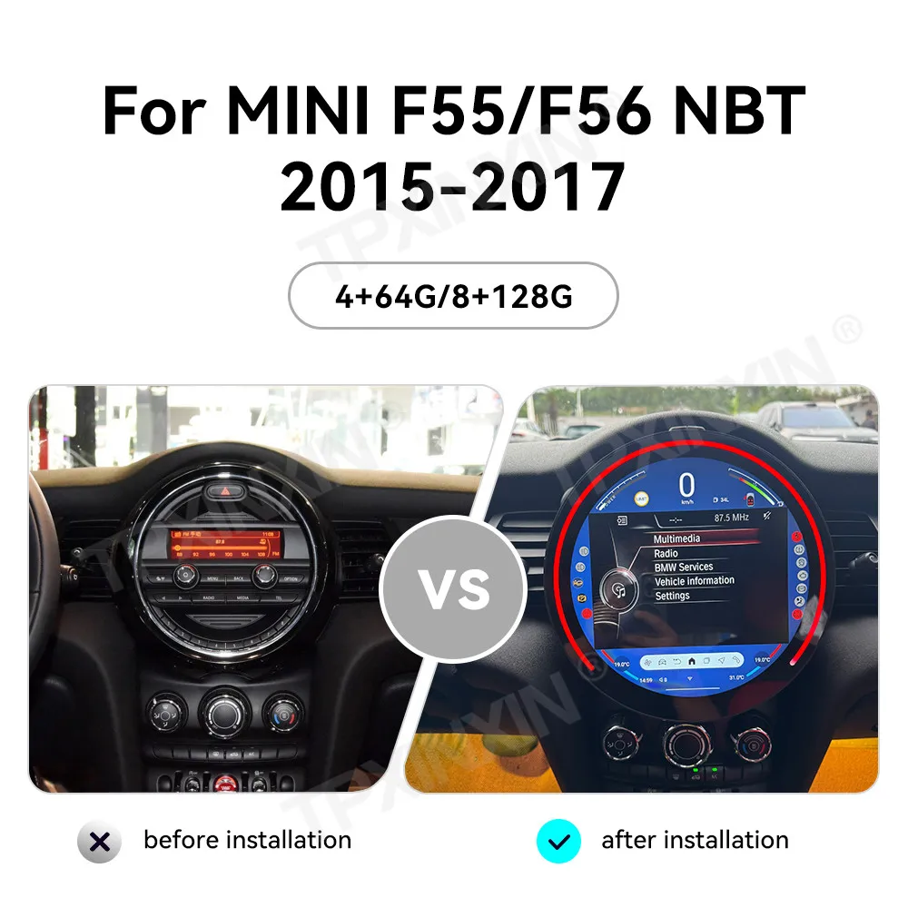 Car Accessories Radio For MINI F55 F56 NBT 2015-2017 Android Auto GPS Navigation Multimedia Stereo Receiver Head Unit Offline
