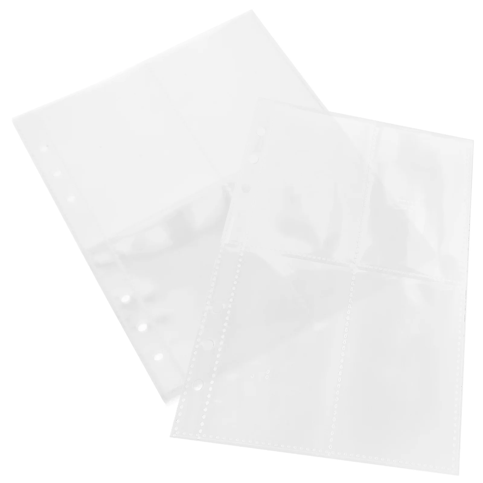 100pcs Envelope Insert PVC Multi-Use Binder Pocket for Budget Book Pre-Drilled Holes Lightweight Storage for Receipts Cards