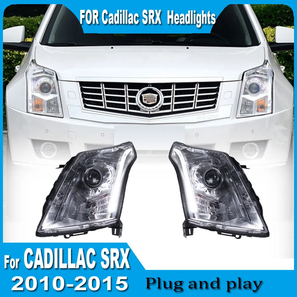 For Cadillac SRX 2010 2011 2012 2013 2014 LED Tube Projector Headlights Modification Upgrade Headlamp car accessories