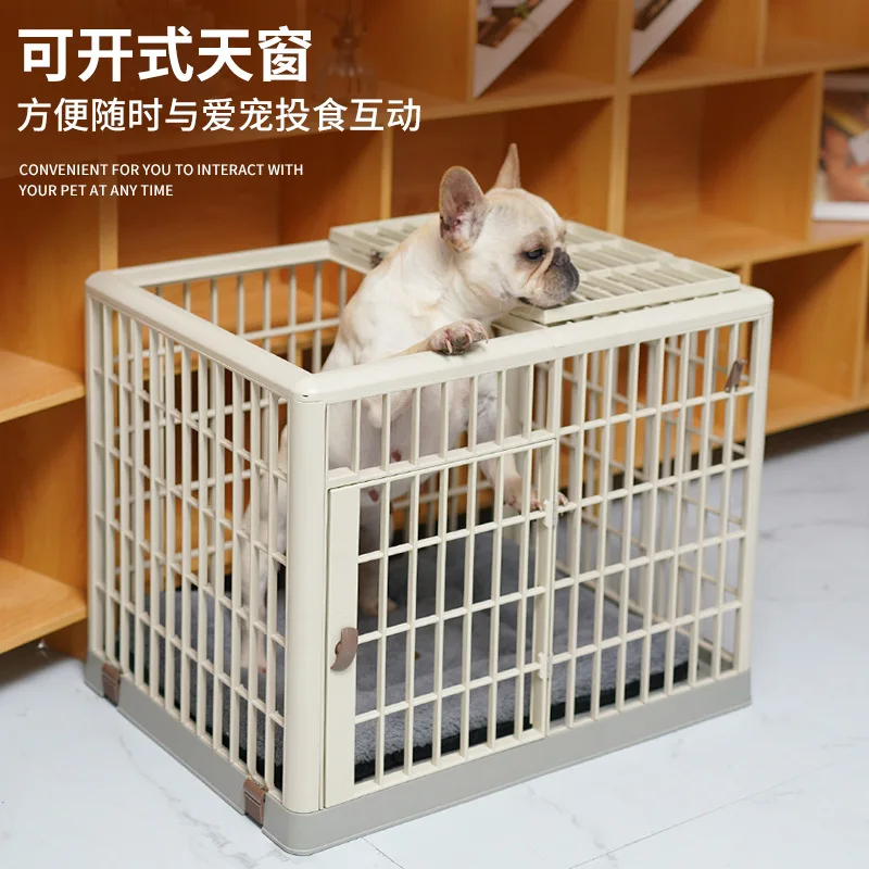 NEW Dog Cage With Toilet For Home Use Small And Medium-sized Indoor Dogs Dog Beds Pet Dog Beds Swivel Wheels Fences Cages view 4