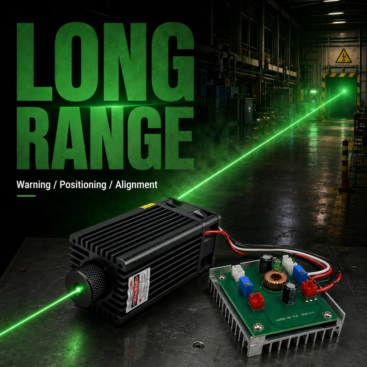 ZhonNa 520nm 1000mW Green Laser Module TTL Adjustable Focus Long Range Positioning for Woodworking Machines Parts Industrial CNC
